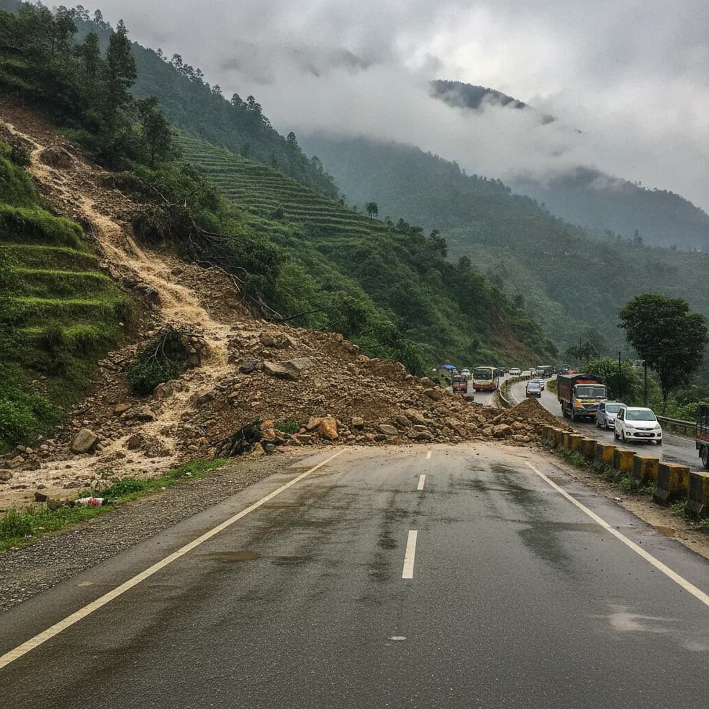बाढी र पहिरोले देशभरका प्रमुख राजमार्ग अवरुद्ध, सावधानी अपनाउन प्रहरीको आग्रह