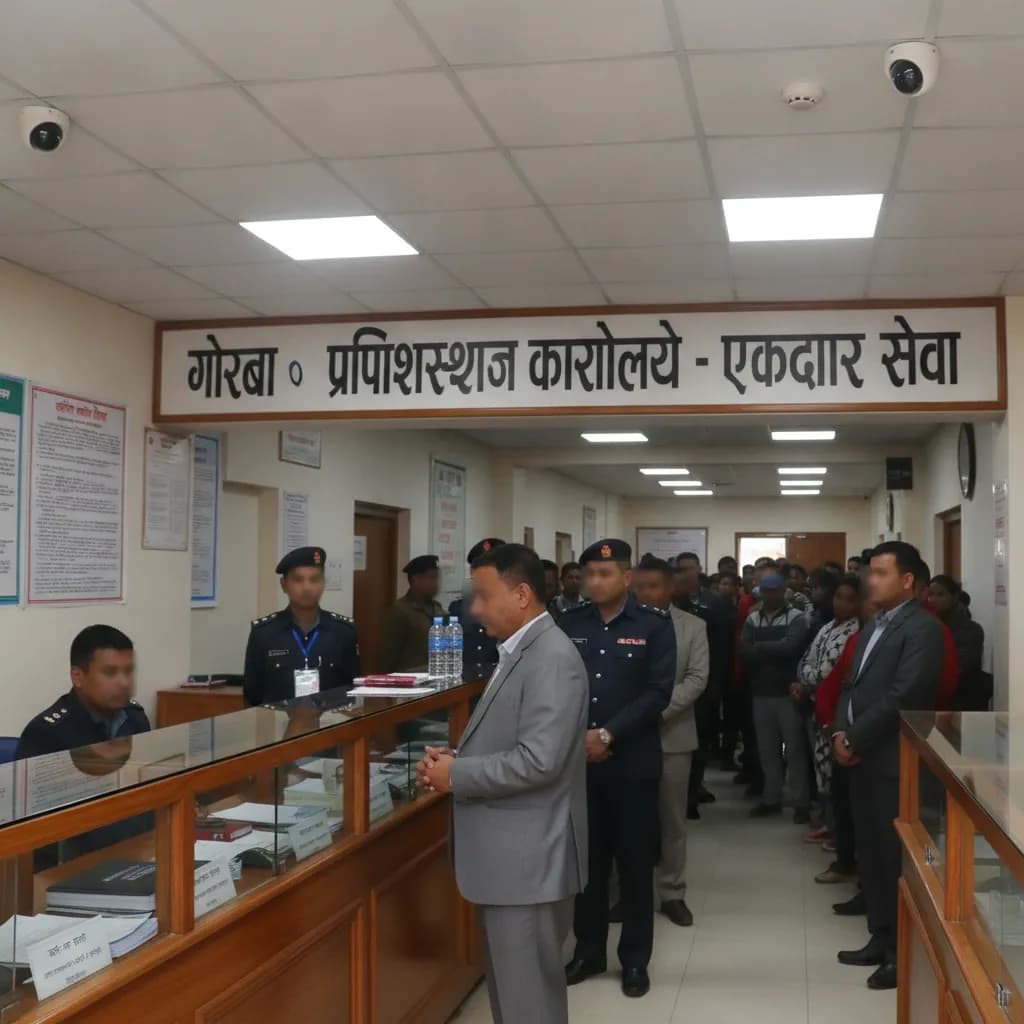 गृहजिल्ला गोरखामा गृहमन्त्री गुरुङद्वारा एकद्धार प्रणाली सुदृढ गर्न निर्देशन