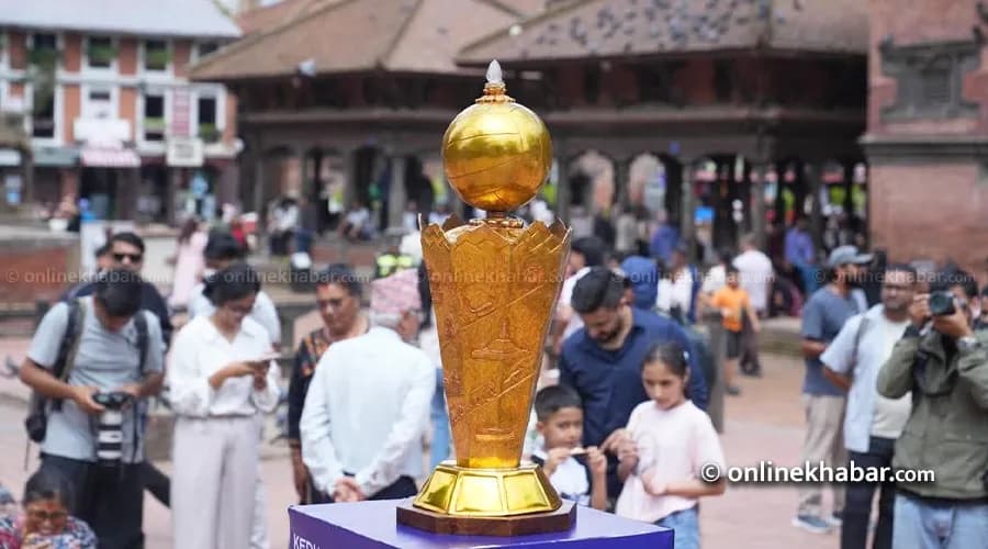 पुरुष भलिबल फ्रेन्चाइज लिग एनभीएलको ट्रफी सार्वजनिक