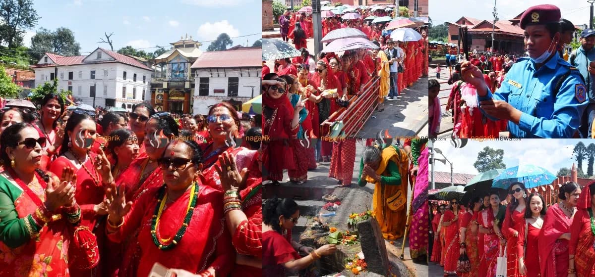 भोटेकोशी बाढीको प्रभाव : तीजमा पशुपतिनाथमा घट्यो भक्तजनको भिड