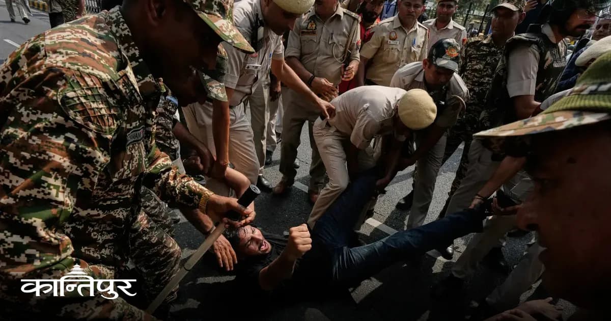 नयाँ दिल्लीमा सीजेपीको प्रदर्शन : ४ हजारभन्दा धेरै पक्राउ, निर्वाचन आयुक्तको राजीनामा माग