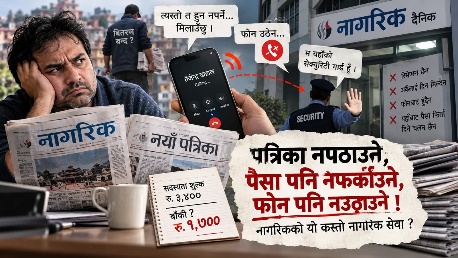 वितरण रोकिएको महिनौँ बित्यो, नागरिक दैनिकसँग पाठकको जवाफ अझै शून्य