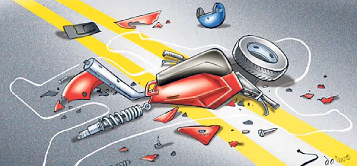 अर्घाखाँचीको भूमिकास्थानमा मोटरसाइकल दुर्घटना, बुबा–छोराको घटनास्थलैमा मृत्यु